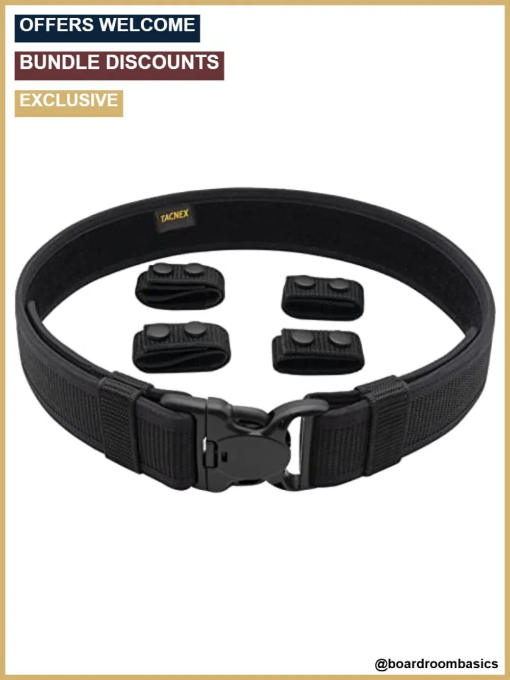Nylon Police Duty Belt Heavy Duty Stiff Utility Belt with 4 Keepers Law